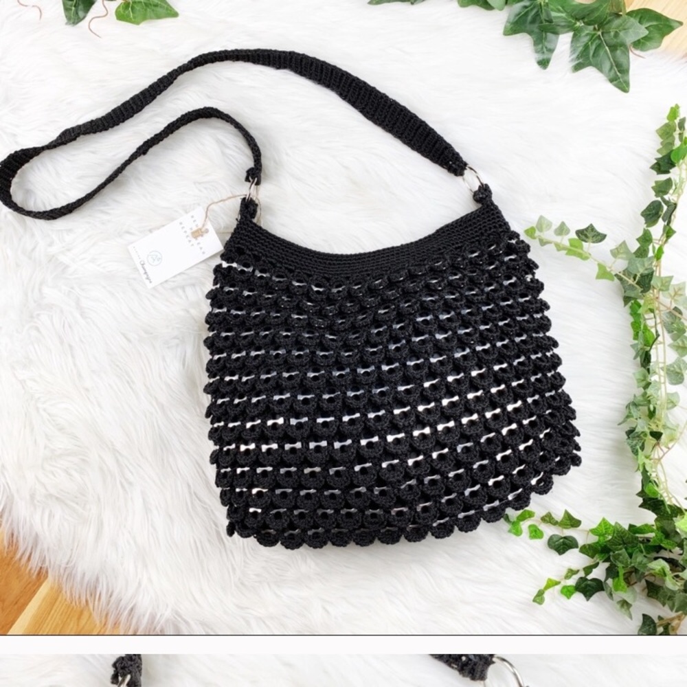 Black & Silver Woven Purse